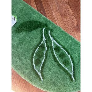 Vintage Green Pea Pod Crescent Kitchen Rug 28X36 NWT